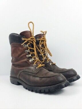 Vintage Chippewa Brown Leather Men's Work Boots Size 9 E